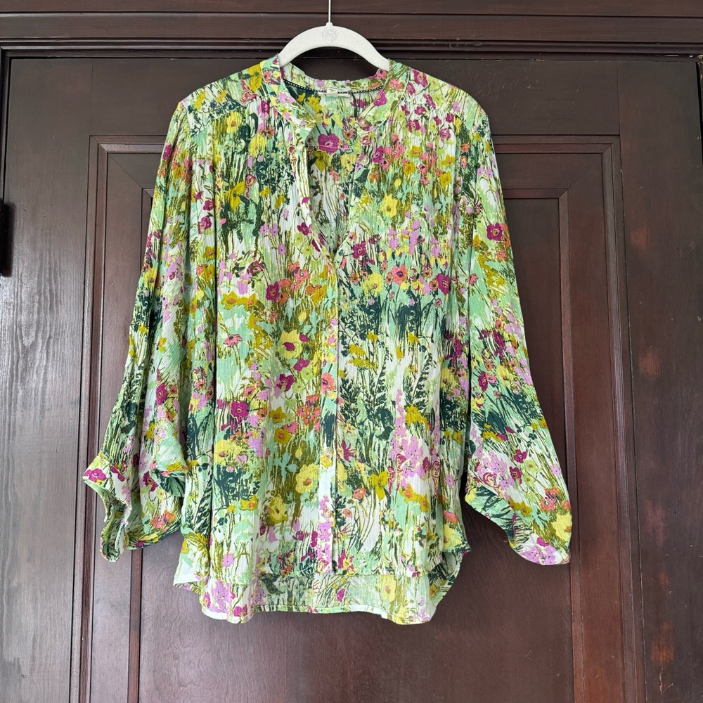Anthropologie Pilcro The Sidney Batwing Blouse, Size Small